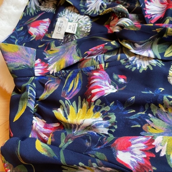 SOLD - J. Crew Navy Floral Neck Tie Dress - Picture 6 of 16